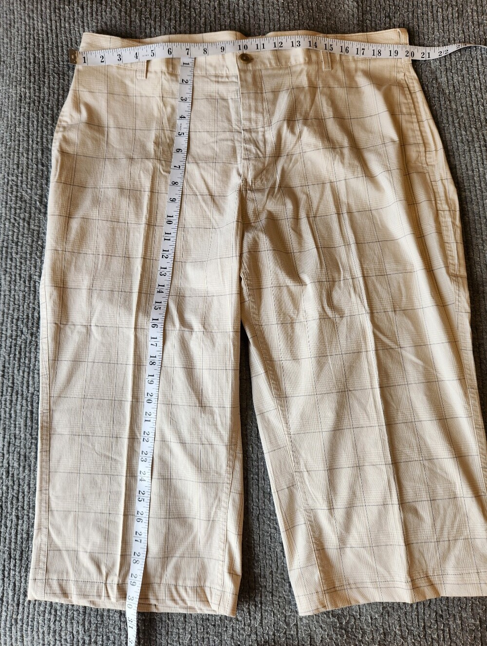 NWOT Calvin Klein Golf Light Beige Plaid Cropped Pants - Picture 8 of 11